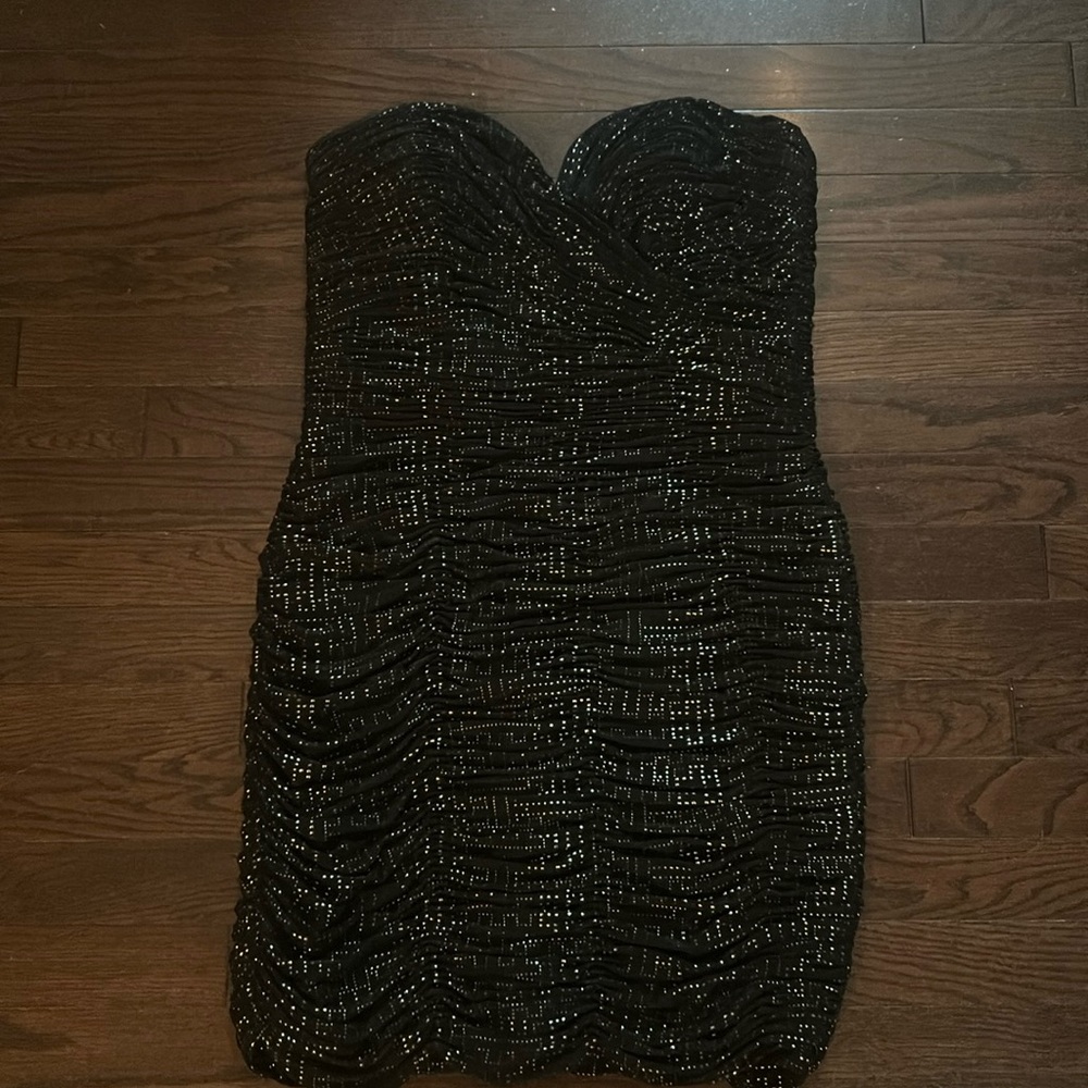 Black fitted mini dress